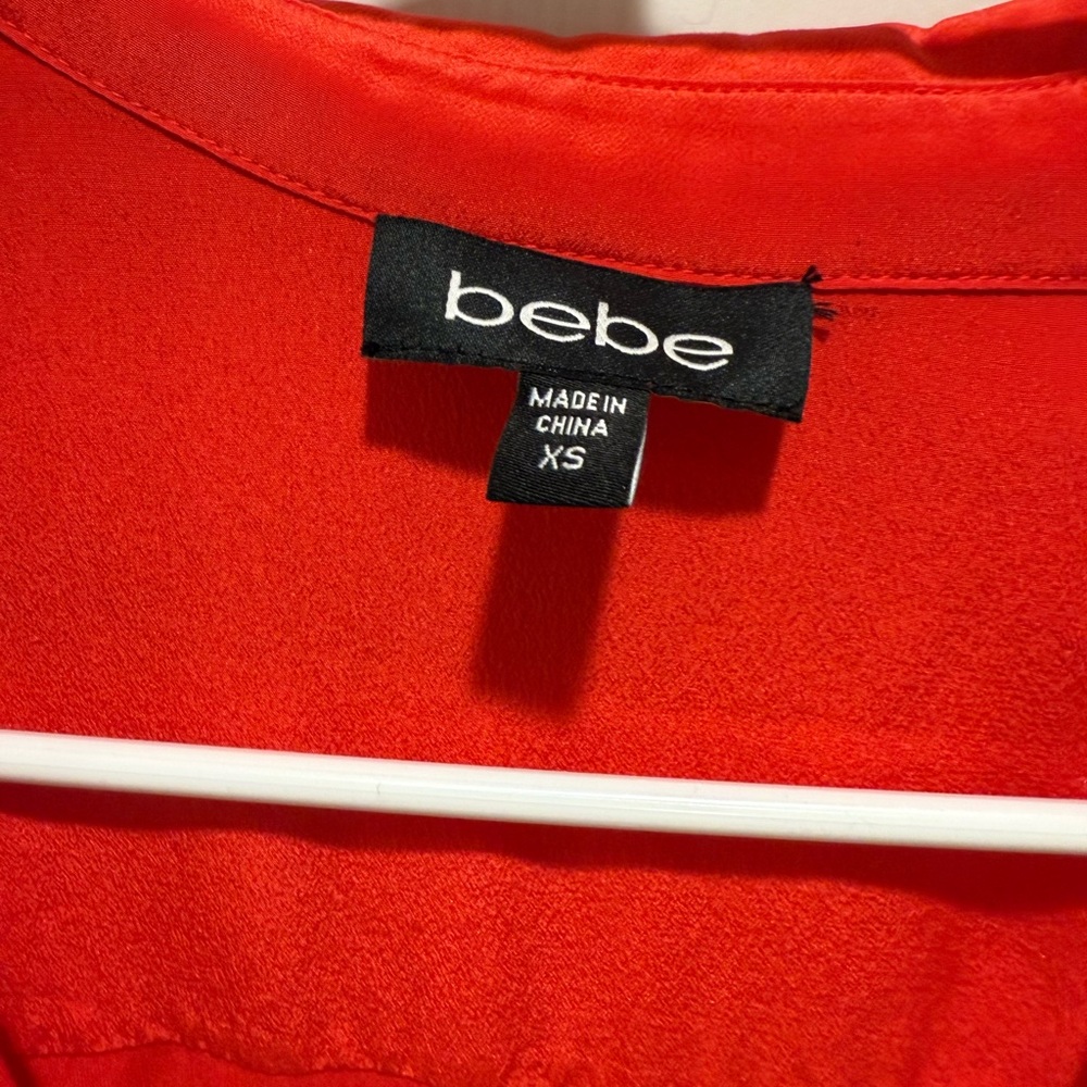 Bebe Vibrant Red Top XS